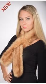 Double sided fur - Sable fur scarf, champagne colour